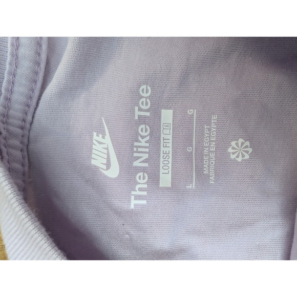 A7 Nike Shirt Dress Womens Lg Purple Center Swoosh Check Sportswear Ladies - Picture 3 of 3